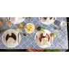 imageDII IndoorOutdoor Vinyl Tabletop Collection Grid Pattern Flannel Backed Tablecloth 70quot Round NavyNavy