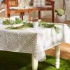 imageDII IndoorOutdoor Vinyl Tabletop Collection Grid Pattern Flannel Backed Tablecloth 70quot Round NavyStone