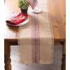 imageDII Jute Burlap Collection Kitchen Tabletop Table Runner 14x72 Double Border Barn RedCenter Stripe Blue  Red