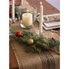 imageDII Jute Burlap Collection Kitchen Tabletop Table Runner 14x72 Double Border Barn RedCenter Stripe Gray