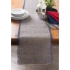 imageDII Jute Burlap Collection Kitchen Tabletop Table Runner 14x72 Double Border Barn RedChevron Blue