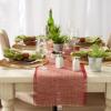 imageDII Jute Burlap Collection Kitchen Tabletop Table Runner 14x72 Double Border Barn RedChevron Red