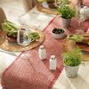 imageDII Jute Burlap Collection Kitchen Tabletop Table Runner 14x72 Double Border Barn RedChevron Red