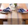imageDII Jute Burlap Collection Kitchen Tabletop Table Runner 14x72 Double Border Barn RedDouble Border BlueRed