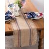 imageDII Jute Burlap Collection Kitchen Tabletop Table Runner 14x72 Double Border Barn RedDouble Border BlueRed