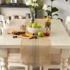 imageDII Jute Burlap Collection Kitchen Tabletop Table Runner 14x72 Double Border Barn RedMiddle Stripe Artichoke
