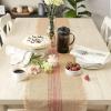 imageDII Jute Burlap Collection Kitchen Tabletop Table Runner 14x72 Double Border Barn RedMiddle Stripe Barn Red