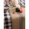imageDII Jute Burlap Collection Kitchen Tabletop Table Runner 14x72 Double Border Barn RedMiddle Stripe Gray