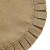 imageDII Jute Burlap Collection Kitchen Tabletop Table Runner 14x72 Double Border Barn RedRuffle Trim Natural