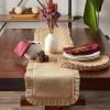 imageDII Jute Burlap Collection Kitchen Tabletop Table Runner 14x72 Double Border Barn RedRuffle Trim Natural