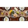 imageDII Jute Burlap Collection Kitchen Tabletop Table Runner 14x72 Double Border Barn RedRuffle Trim Natural