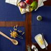 imageDII Jute Burlap Collection Kitchen Tabletop Table Runner 14x72 Double Border Barn RedSolid Blue