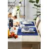 imageDII Jute Burlap Collection Kitchen Tabletop Table Runner 14x72 Double Border Barn RedSolid Blue
