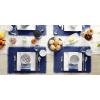 imageDII Jute Burlap Collection Kitchen Tabletop Table Runner 14x72 Double Border Barn RedSolid Blue