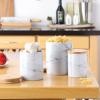 imageDII Kitchen Accessories Collection Ceramic Canister Set 45 Cup3 Cup125 Cup White MarbleWhite Marble