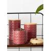 imageDII Kitchen Accessories Collection Textured Matte Ceramic Canister Set Mushroom Vine 3 PieceBarn Red