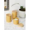 imageDII Kitchen Accessories Collection Textured Matte Ceramic Canister Set Mushroom Vine 3 PieceHoney Gold
