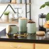 imageDII Kitchen Accessories Collection Textured Matte Ceramic Canister Set Mushroom Vine 3 PieceJadeite