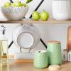imageDII Kitchen Accessories Collection Textured Matte Ceramic Canister Set Mushroom Vine 3 PieceSeafoam