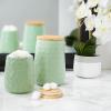 imageDII Kitchen Accessories Collection Textured Matte Ceramic Canister Set Mushroom Vine 3 PieceSeafoam
