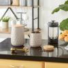 imageDII Kitchen Accessories Collection Textured Matte Ceramic Canister Set Mushroom Vine 3 PieceStone