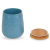 imageDII Kitchen Accessories Collection Textured Matte Ceramic Canister Set Mushroom Vine 3 PieceStorm Blue