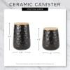 imageDII Kitchen Accessories Collection Textured Matte Ceramic Canister Set Mushroom Vine 3 PieceStorm Blue