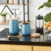 imageDII Kitchen Accessories Collection Textured Matte Ceramic Canister Set Mushroom Vine 3 PieceStorm Blue