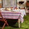 imageDII Patriotic Stripes Tabletop Collection Stain Resistant ampamp Waterproof Table Runner 14x72 Red White ampamp Blue120 x 60 Rectangular