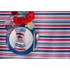 imageDII Patriotic Stripes Tabletop Collection Stain Resistant ampamp Waterproof Table Runner 14x72 Red White ampamp Blue120 x 60 Rectangular