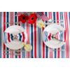 imageDII Patriotic Stripes Tabletop Collection Stain Resistant ampamp Waterproof Table Runner 14x72 Red White ampamp Blue120 x 60 Rectangular
