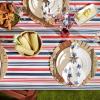 imageDII Patriotic Stripes Tabletop Collection Stain Resistant ampamp Waterproof Table Runner 14x72 Red White ampamp Blue120 x 60 Rectangular