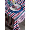 imageDII Patriotic Stripes Tabletop Collection Stain Resistant ampamp Waterproof Table Runner 14x72 Red White ampamp Blue120 x 60 Rectangular