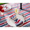 imageDII Patriotic Stripes Tabletop Collection Stain Resistant ampamp Waterproof Table Runner 14x72 Red White ampamp Blue20 x 20 Set of 6