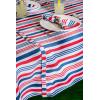 imageDII Patriotic Stripes Zippered Tabletop Collection Stain Resistant ampamp Waterproof Tablecloth 60quot Round Red White ampamp Blue52 Round