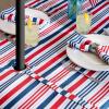 imageDII Patriotic Stripes Zippered Tabletop Collection Stain Resistant ampamp Waterproof Tablecloth 60quot Round Red White ampamp Blue52 Round