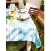 imageDII Summer Stripe Outdoor Collection Tabletop Tablecloth 60x84quot wZipper CAMZ34858Beach House