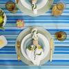 imageDII Summer Stripe Outdoor Collection Tabletop Tablecloth 60x84quot wZipper CAMZ34858Blue Ocean