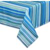 imageDII Summer Stripe Outdoor Collection Tabletop Tablecloth 60x84quot wZipper CAMZ34858Blue Ocean