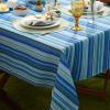 imageDII Summer Stripe Outdoor Collection Tabletop Tablecloth 60x84quot wZipper CAMZ34858Blue Ocean
