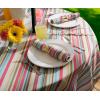 imageDII Summer Stripe Outdoor Collection Tabletop Tablecloth 60x84quot wZipper CAMZ34858Sunset