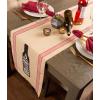 imageDII Table Top Dcor Collection Spring ampamp Summer Table Runner 14x72 Porto Stripe PrintWine  Sunshine