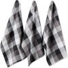 imageDII TriColor Check Collection Kitchen Potholder Set Black 2 PieceBlack