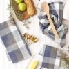 imageDII TriColor Check Collection Kitchen Potholder Set Black 2 PieceFrench Blue