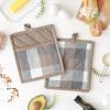 imageDII TriColor Check Collection Kitchen Potholder Set Black 2 PieceStone