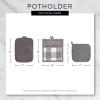 imageDII TriColor Check Collection Kitchen Potholder Set Black 2 PieceStone