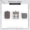 imageDII TriColor Check Collection Kitchen Potholder Set Black 2 PieceStone