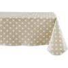 imageDII Vinyl Tabletop Collection Flannel Backed Polka Dot Tablecloth Rectangle 60x84 NaturalNatural