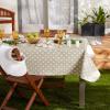 imageDII Vinyl Tabletop Collection Flannel Backed Polka Dot Tablecloth Rectangle 60x84 NaturalNatural