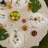 imageDII Vinyl Tabletop Collection Flannel Backed Polka Dot Tablecloth Rectangle 60x84 NaturalNatural